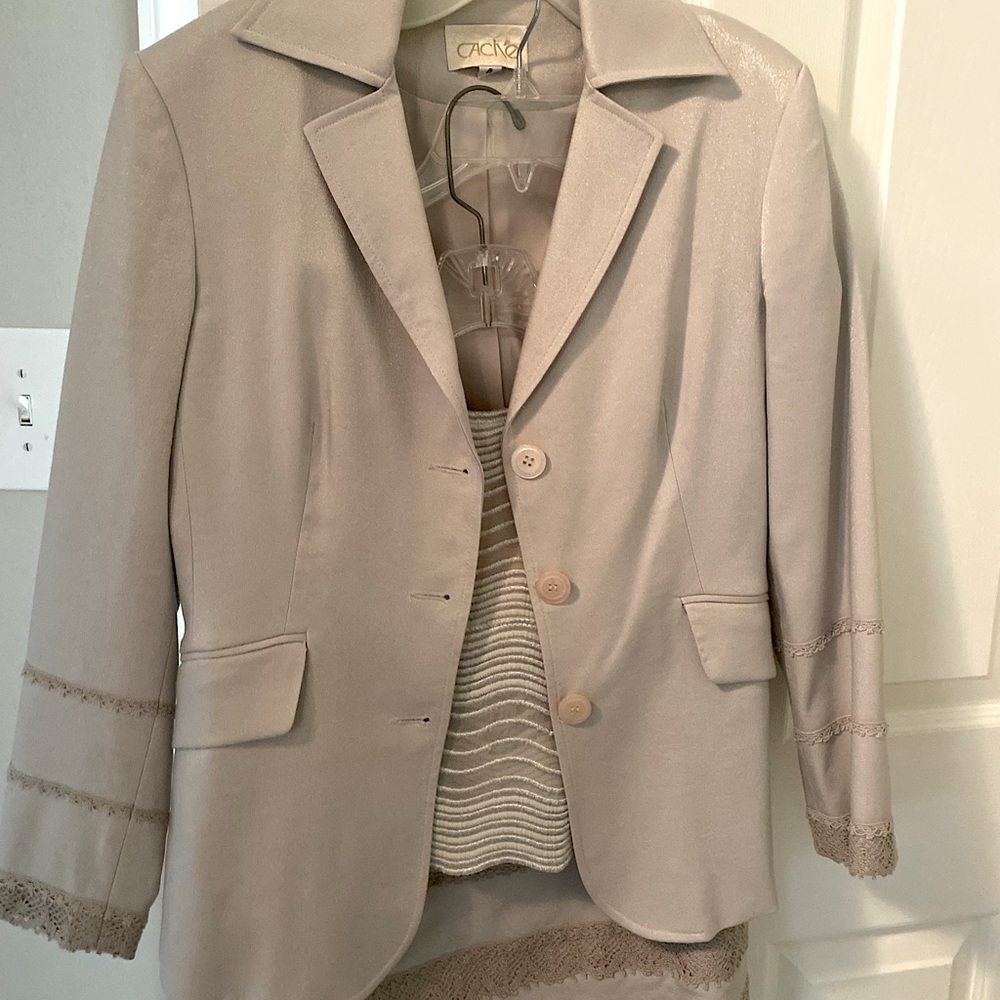 Cache jacket, top, skirt fits size 4 jacket, size 6 skirt, fitted set